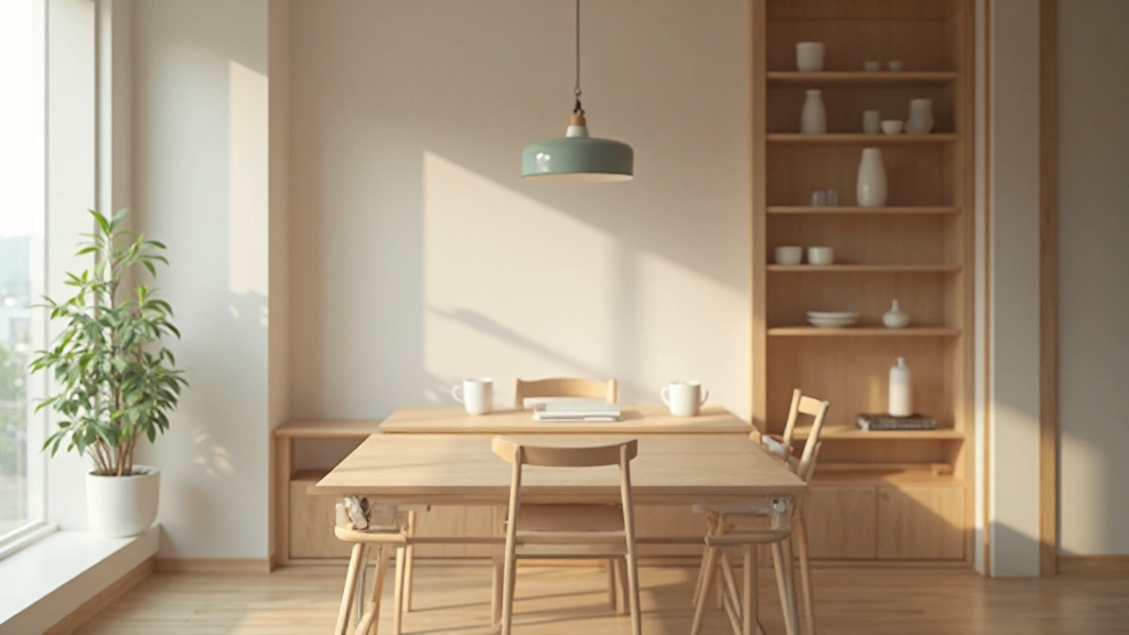 Organized minimalist workspace with single desk, one lamp, and clean surfaces